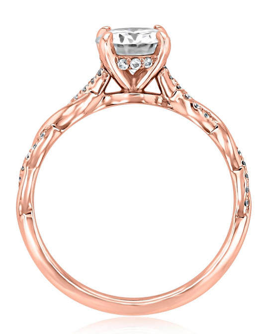 CUSTOM Oval 1.3CT LAB DIAMOND Ring in ROSE Gold
