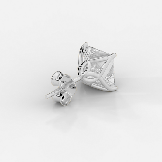 Princess Cut Tulip Basket Studs