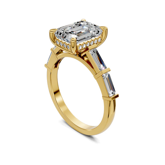 Stephanie Baguette Pave Engagement Ring