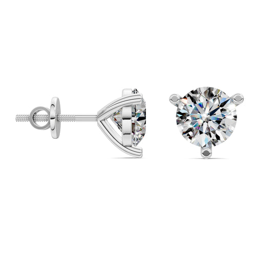 Round Cut Martini Studs 2TCW F VS