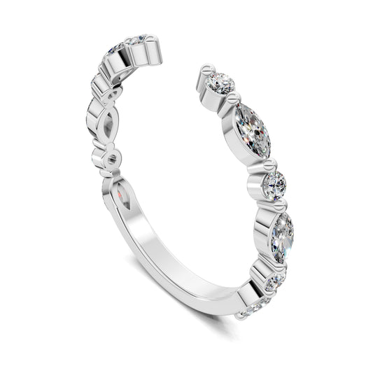 Melanie Round and Marquise Open Diamond Ring