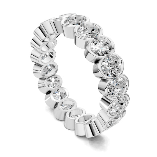 Holly Oval Semi-Bezel Eternity Band