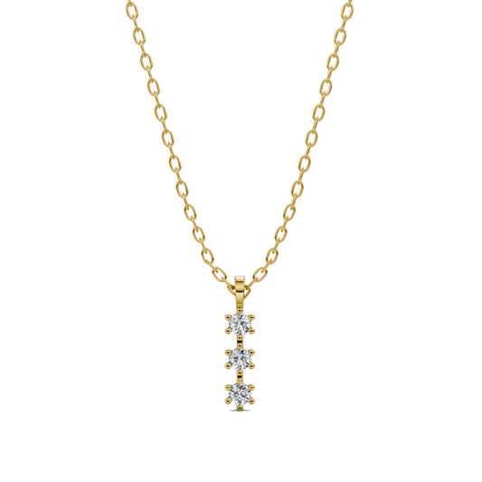 Three Stone Diamond Journey Pendant