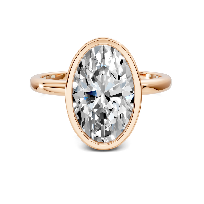 Opes Bezel Set Engagement Ring – 2.5ct Emerald Cut Lab Grown Diamond