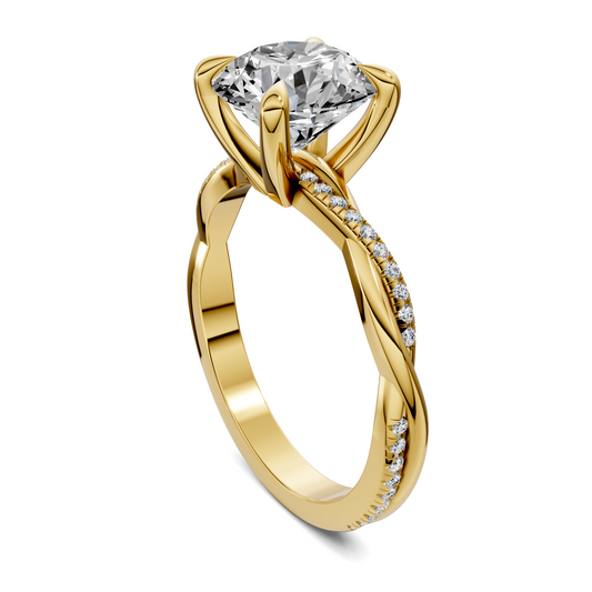 Yvette Scalloped twisted Pavé Ring