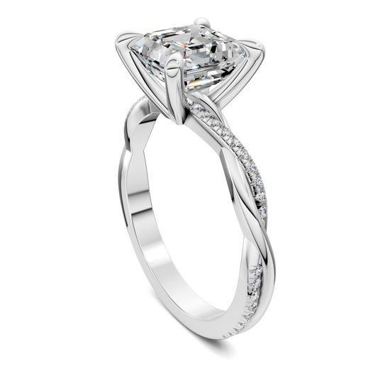 Yvette Scalloped twisted Pavé Ring