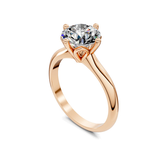 Rebecca Petal Crown Solitaire Engagement Ring