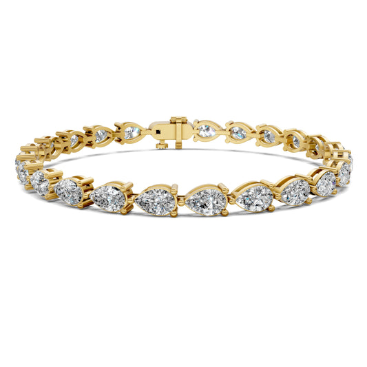 East-West Pear Tennis Bracelet (7ct)