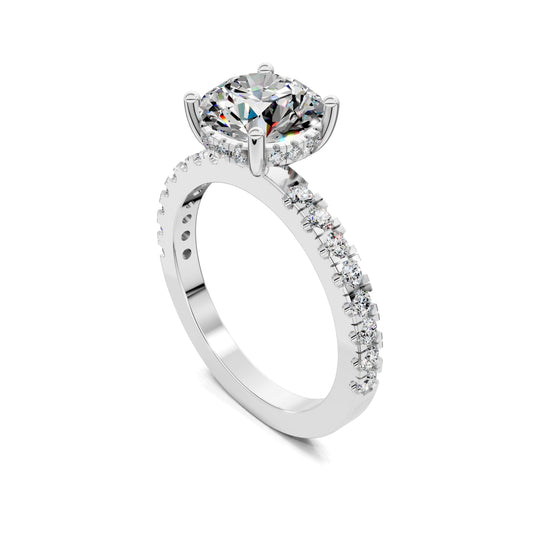 Alexandra Petite Pave and Hidden Halo Engagement Ring