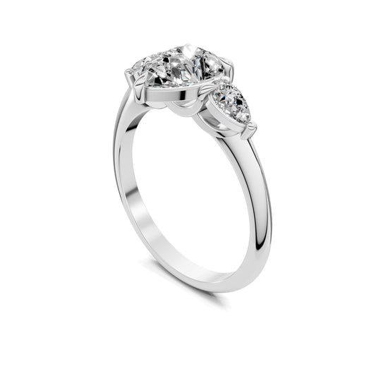 Emily Pear Three Stone Engagement Ring