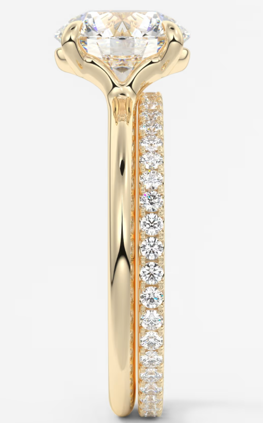 CUSTOM Round 4.07ct E VVS2 LAB DIAMOND Ring in 18K yellow gold