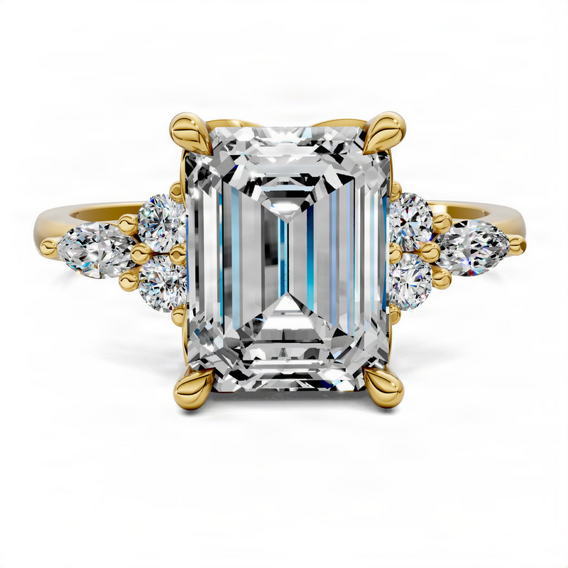 Opes Emerald Set Engagement Ring