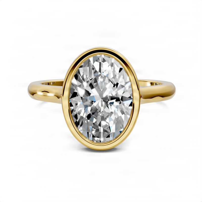 Opes Oval Bezel Cathedral Solitaire Ring