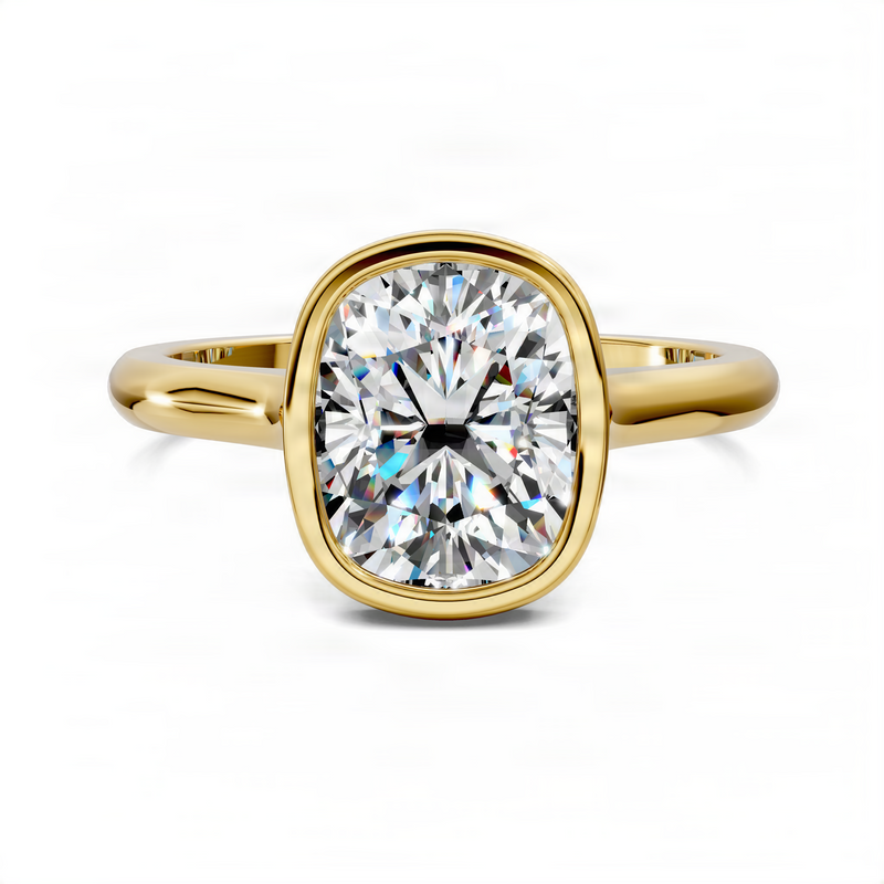 Opes Cushion Bezel Cathedral Solitaire Ring