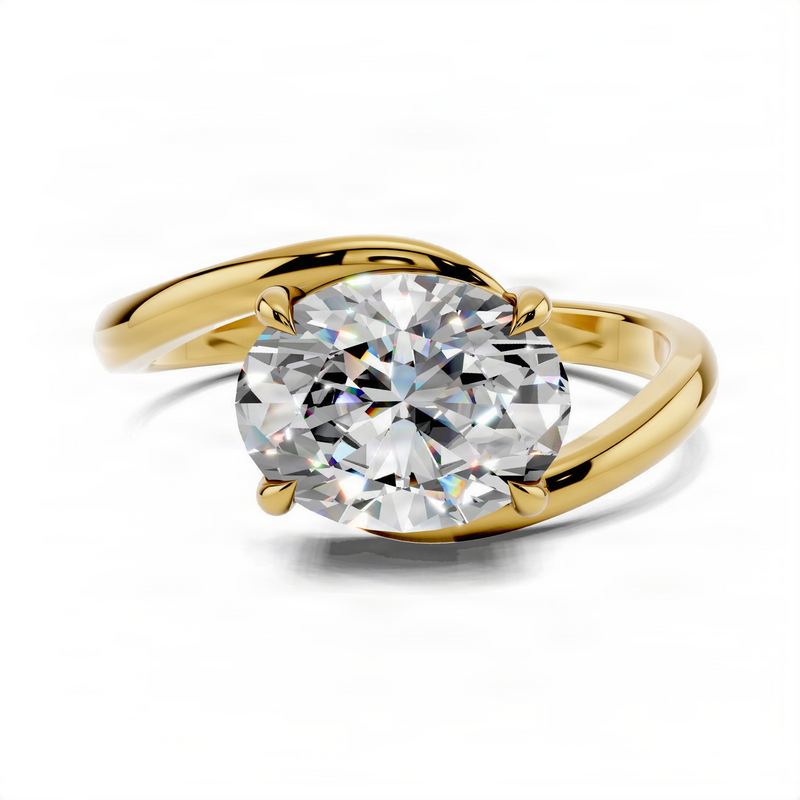 Opes Oval Solitaire Bypass Engagement Ring