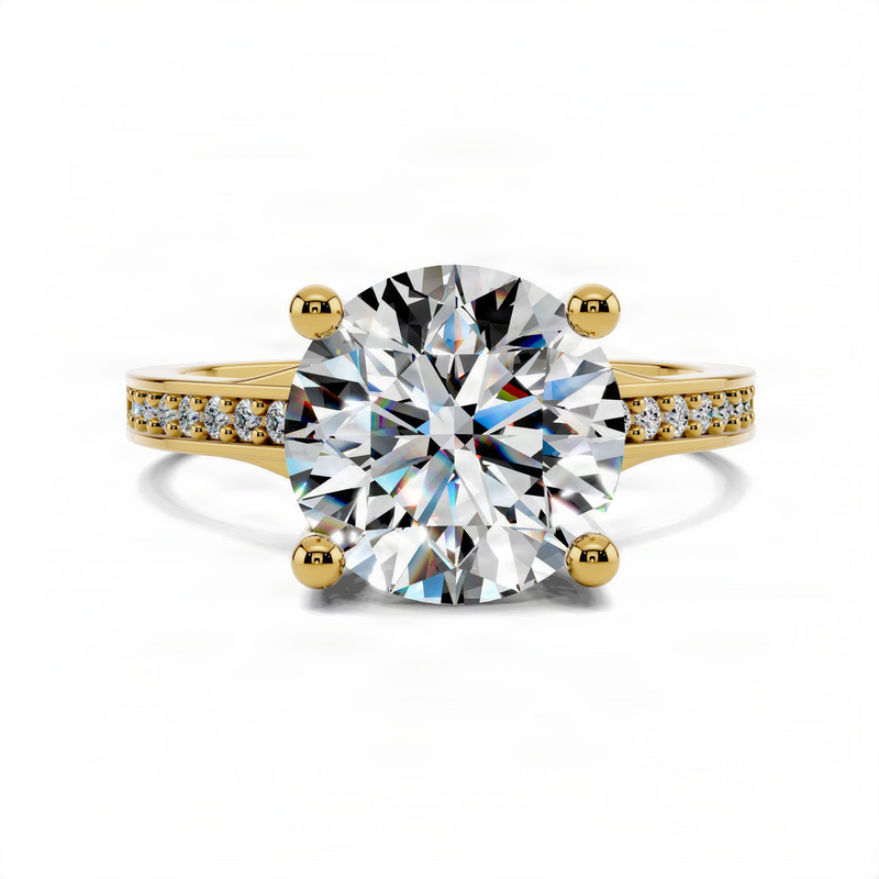 Opes Round Pavé Engagement Ring
