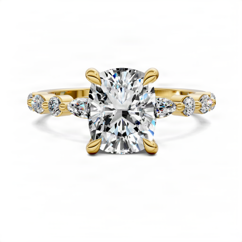 Opes Cushion Accent Ring