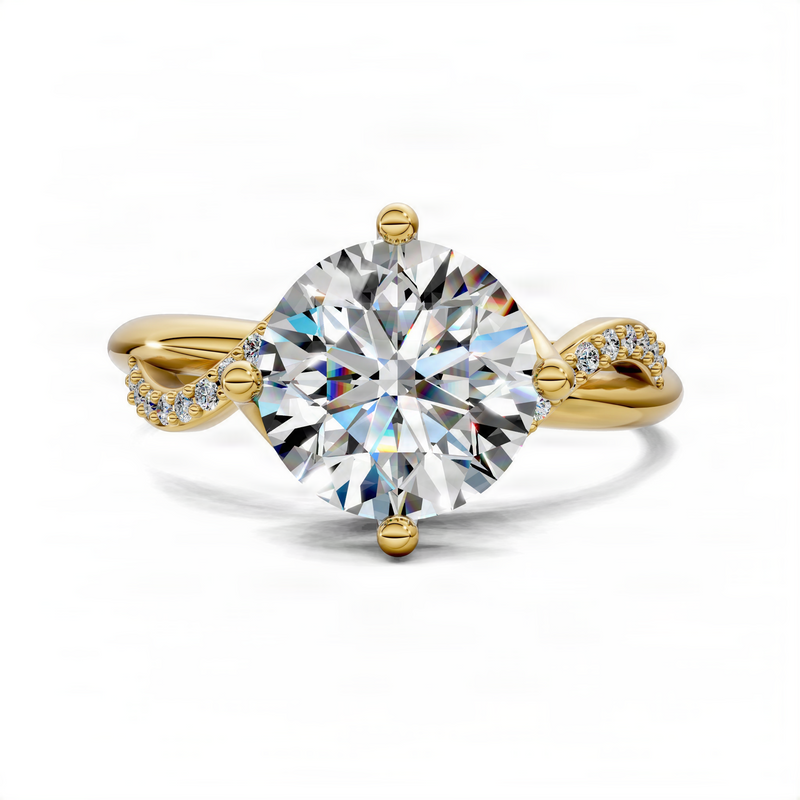 Opes Round Twisted Pave Engagement Ring