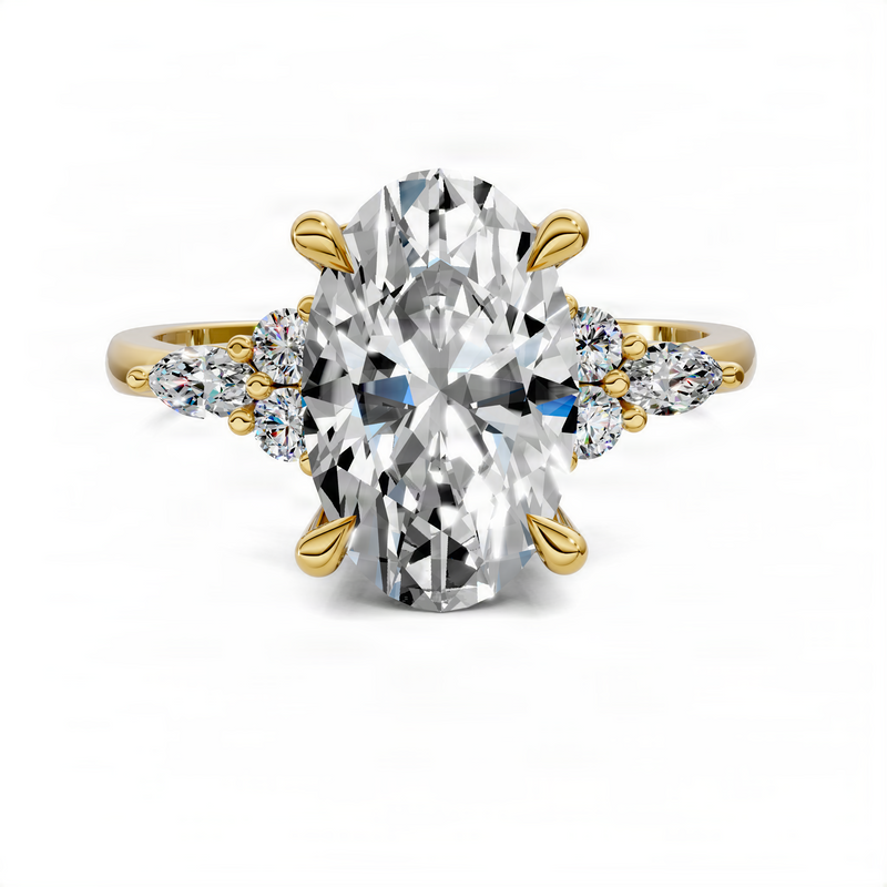 Opes Oval Petite Diamond Cluster Ring