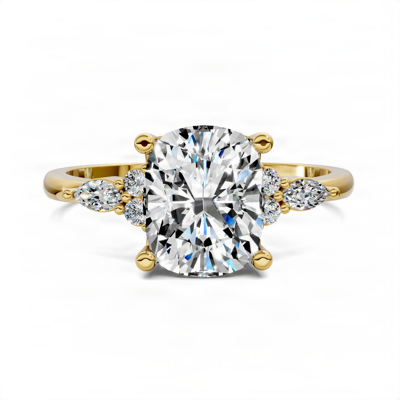 Opes Cushion Petite Diamond Cluster Ring
