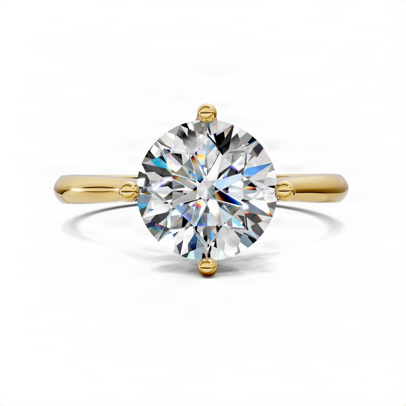 Opes Round Crisscross Cathedral Solitaire Engagement Ring