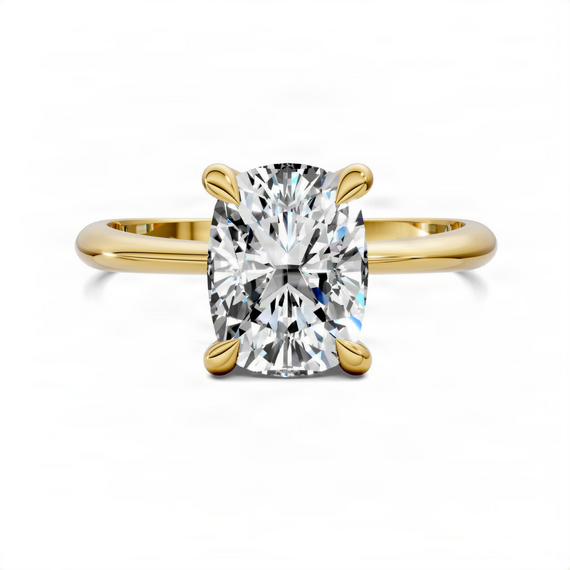 Opes Cushion Vine Solitaire Ring