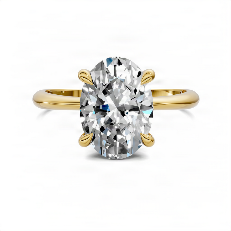 Opes Oval Vine Solitaire Ring