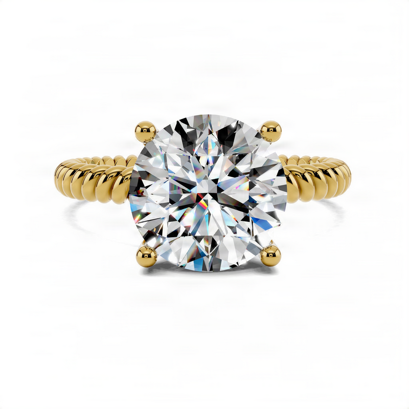 Opes Round Twisted Rope Solitaire Engagement Ring