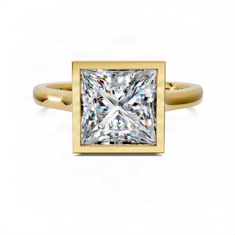 Opes Princess Bezel Halo Ring