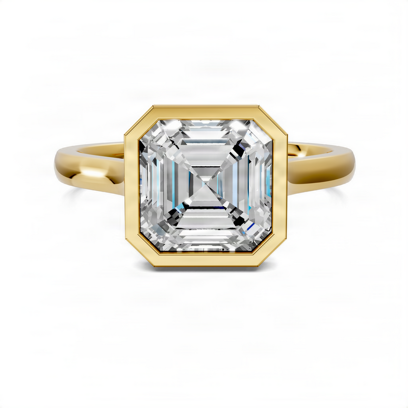 Opes Asscher Bezel Halo Ring