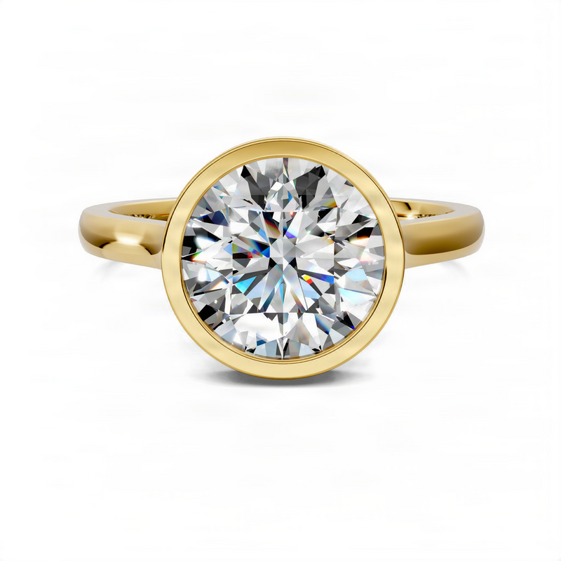 Opes Round Bezel Halo Ring