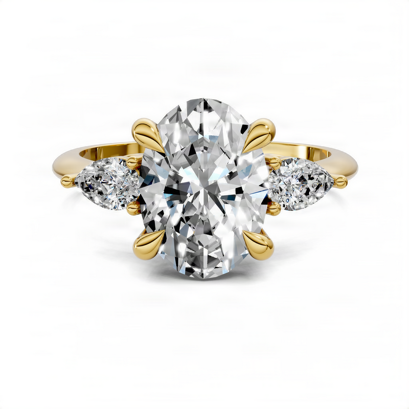 Opes Oval Three Stone Ring
