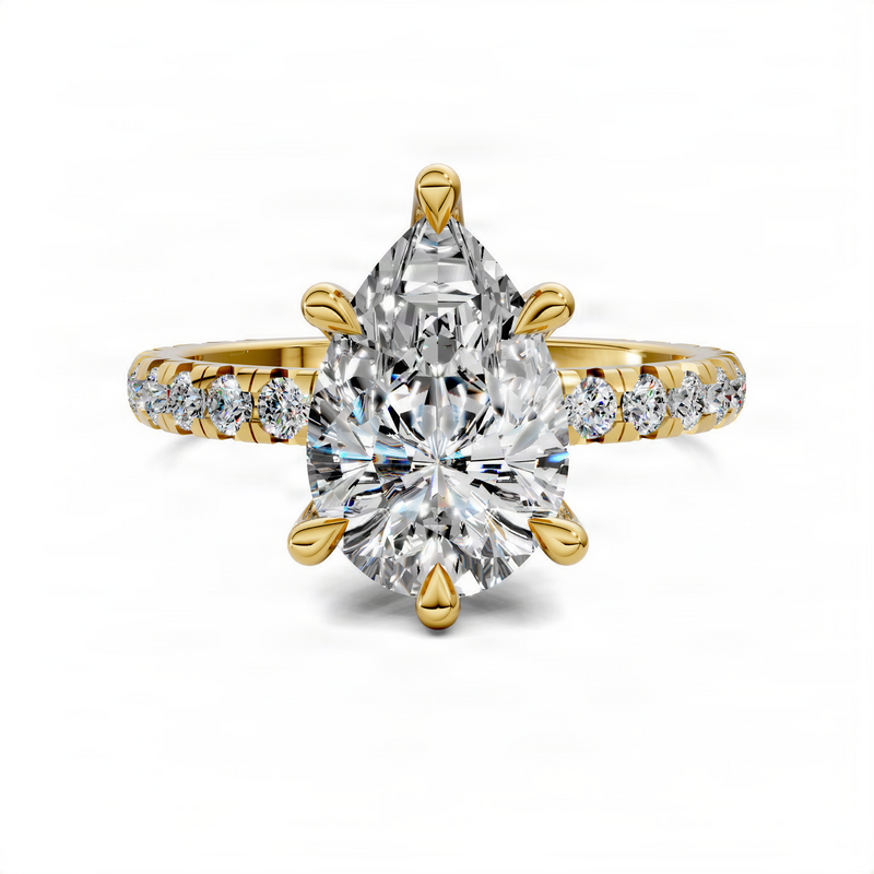Opes Pear Claw Accent Ring