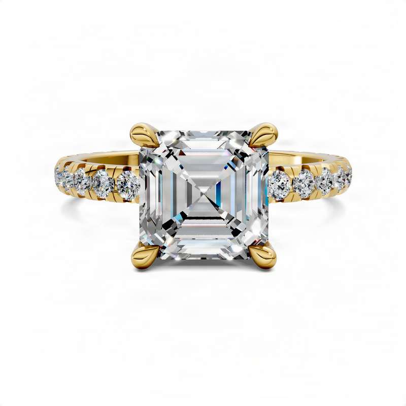 Opes Asscher Claw Accent Ring