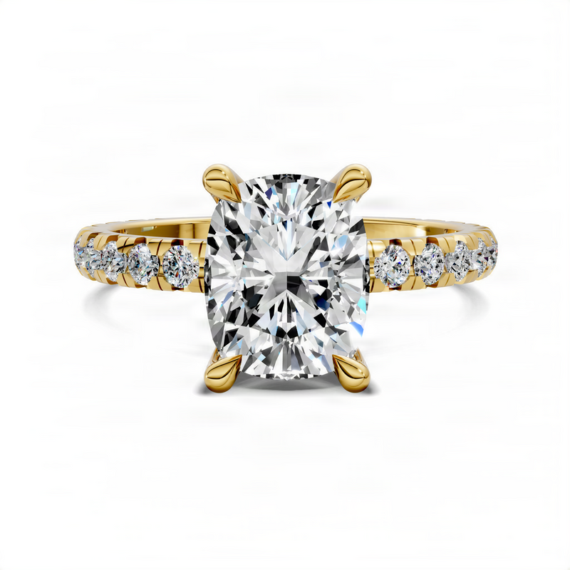Opes Cushion Claw Accent Ring