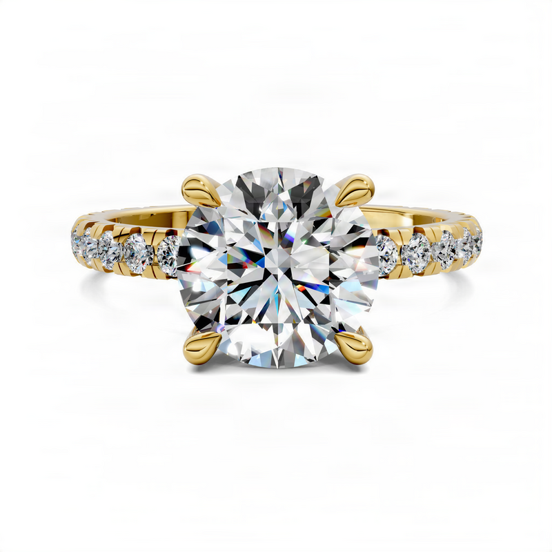 Opes Round Claw Accent Ring