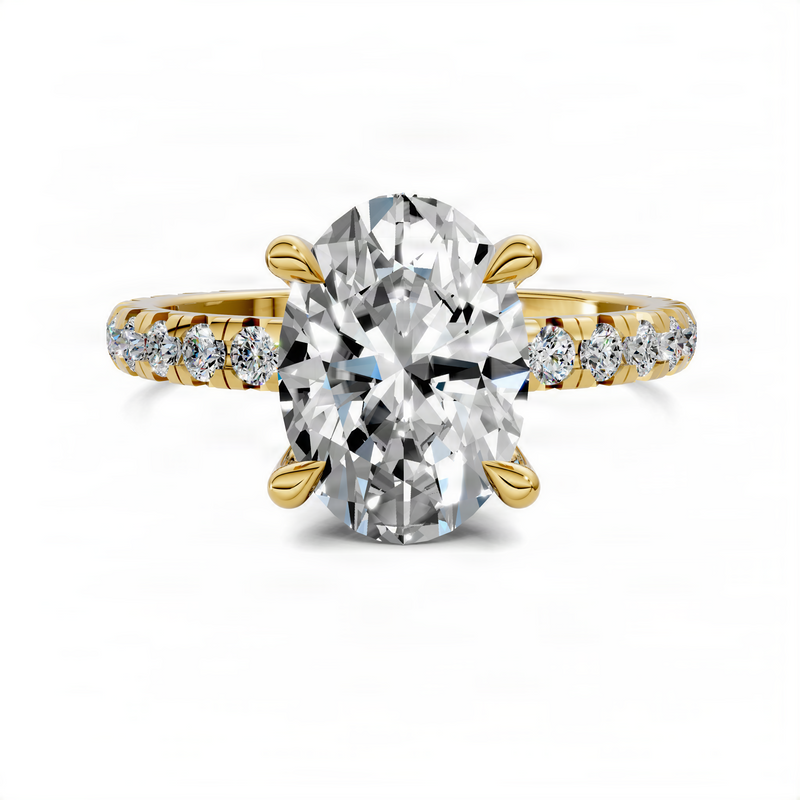 Opes Oval Claw Accent Ring