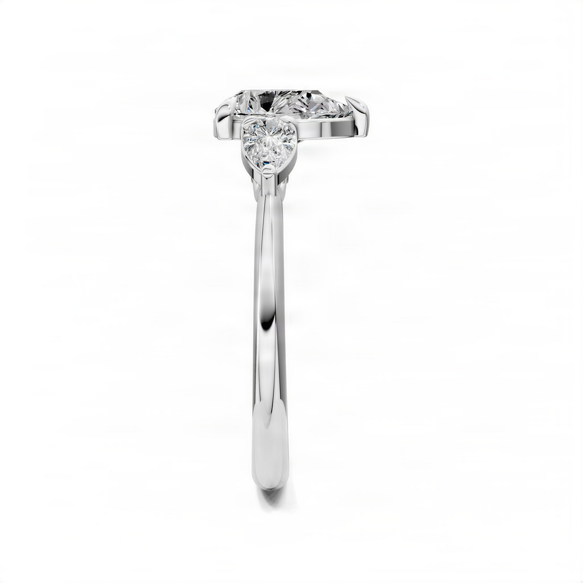 Opes Pear Three Stone Engagement Ring