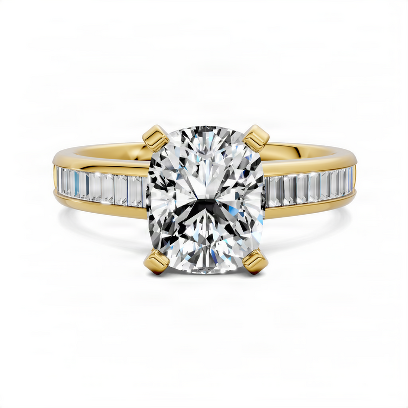 Opes Cushion Baguette Channel Ring