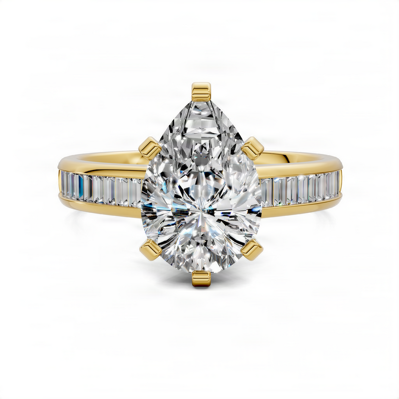 Opes Pear Baguette Channel Ring