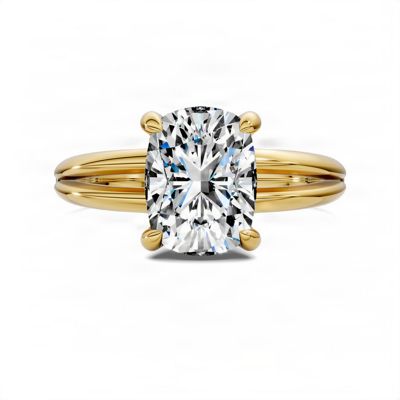 Opes Cushion Floating Split Band Ring