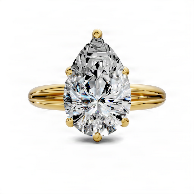 Opes Pear Floating Split Band Ring