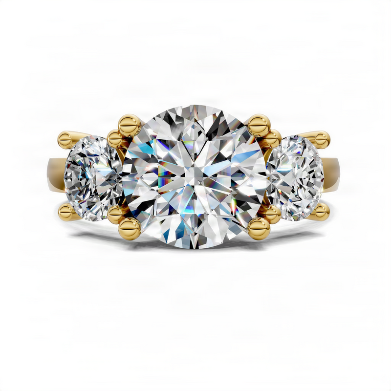 Opes Round Three Stone Engagement Ring