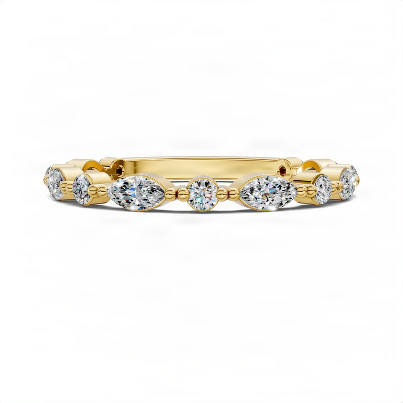 Opes Round and Marquise Diamond Band