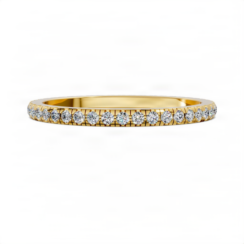 Opes Slim Scalloped Pavé Eternity Band