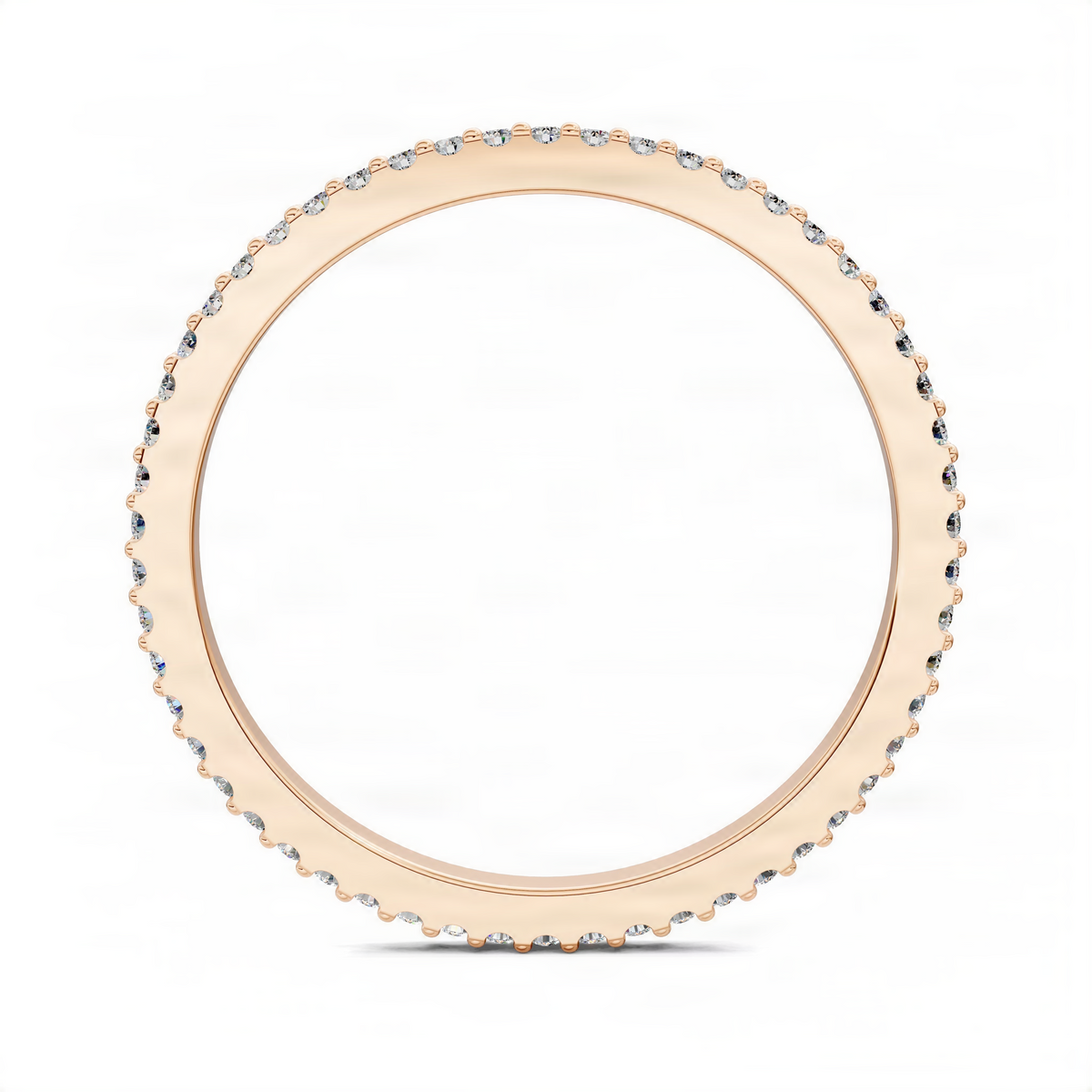 Slim pavé diamond band ring in warm gold