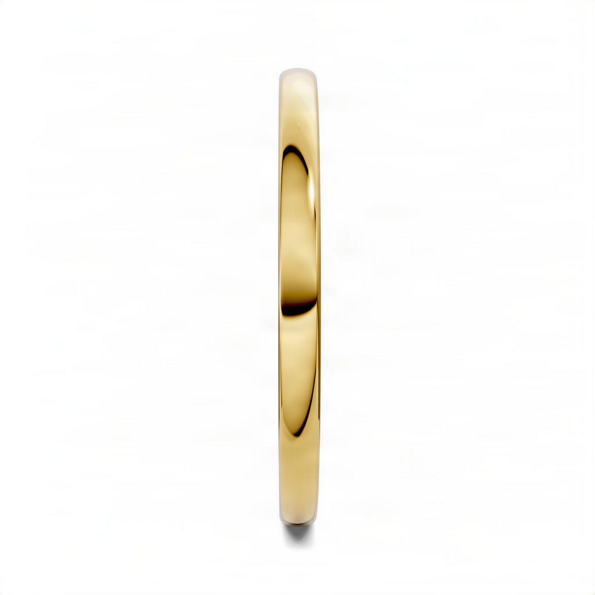 Yellow gold staple stacker ring with open oval center detail
