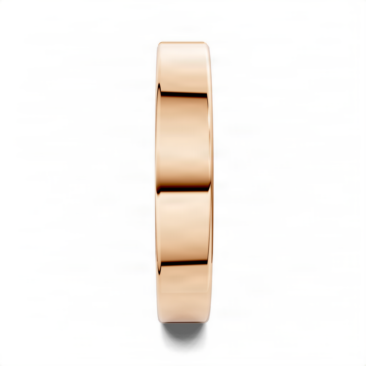 Rose gold princess diamond band ring, side profile