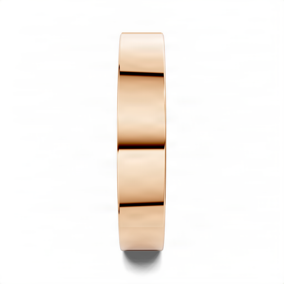 Rose gold ring band, side profile view