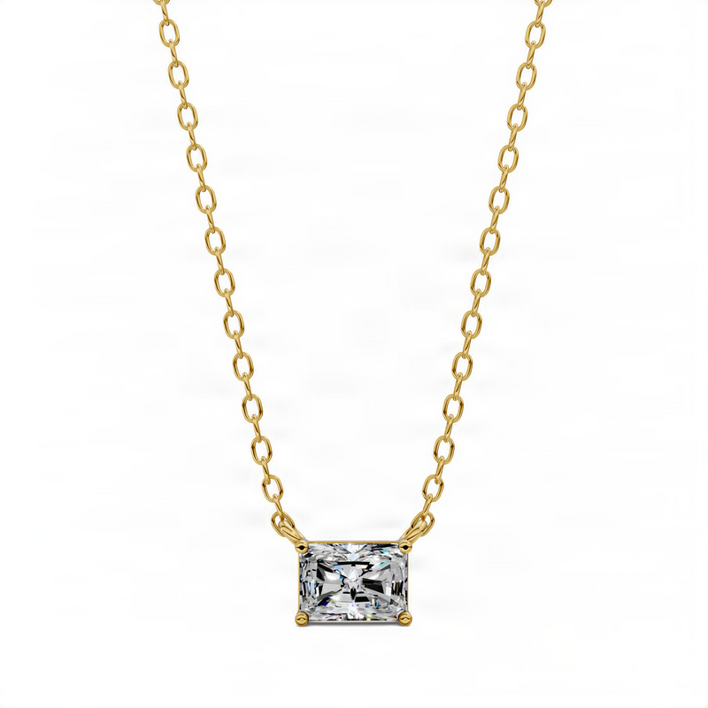 Opes East-West Solitaire Radiant Pendant